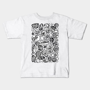 Collection of Decorative Sea Pebbles with Ornaments Kids T-Shirt